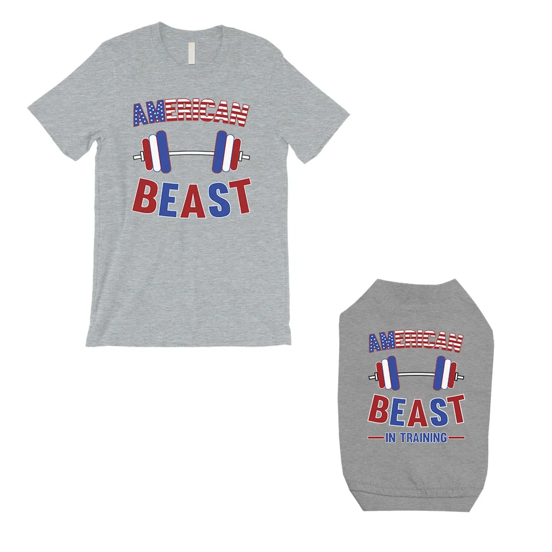 American Beast Training Small Dog and Owner Matching Shirts Funny