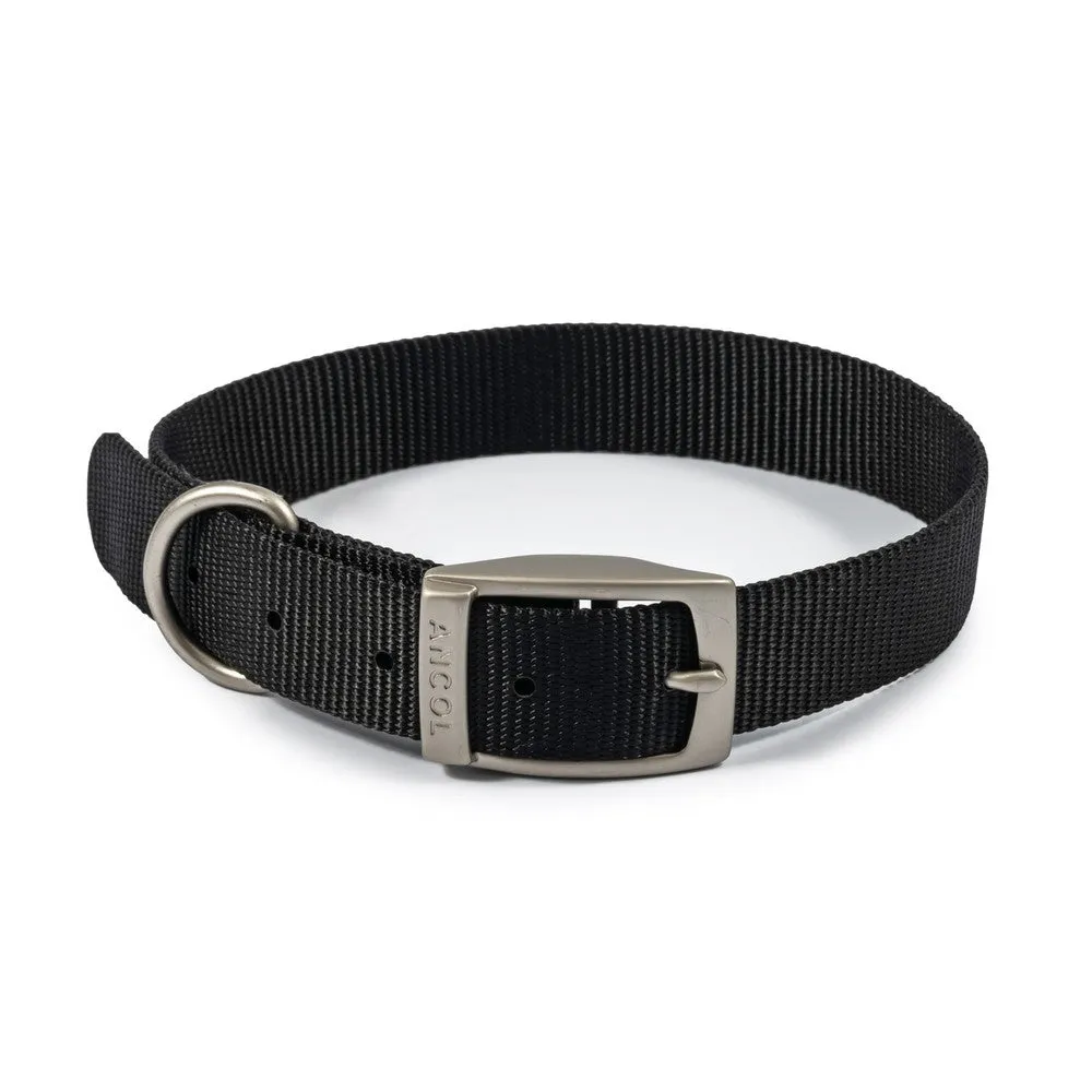 Ancol Viva Nylon Collar Black 28-36cm Size 3