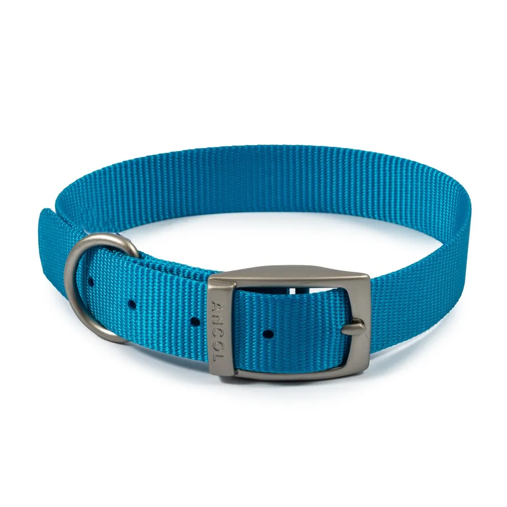 Ancol Viva Nylon Collar Blue 35-43cm Size 4