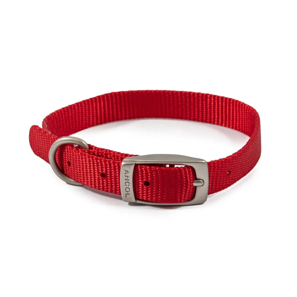 Ancol Viva Nylon Collar Red 26-31cm Size 2