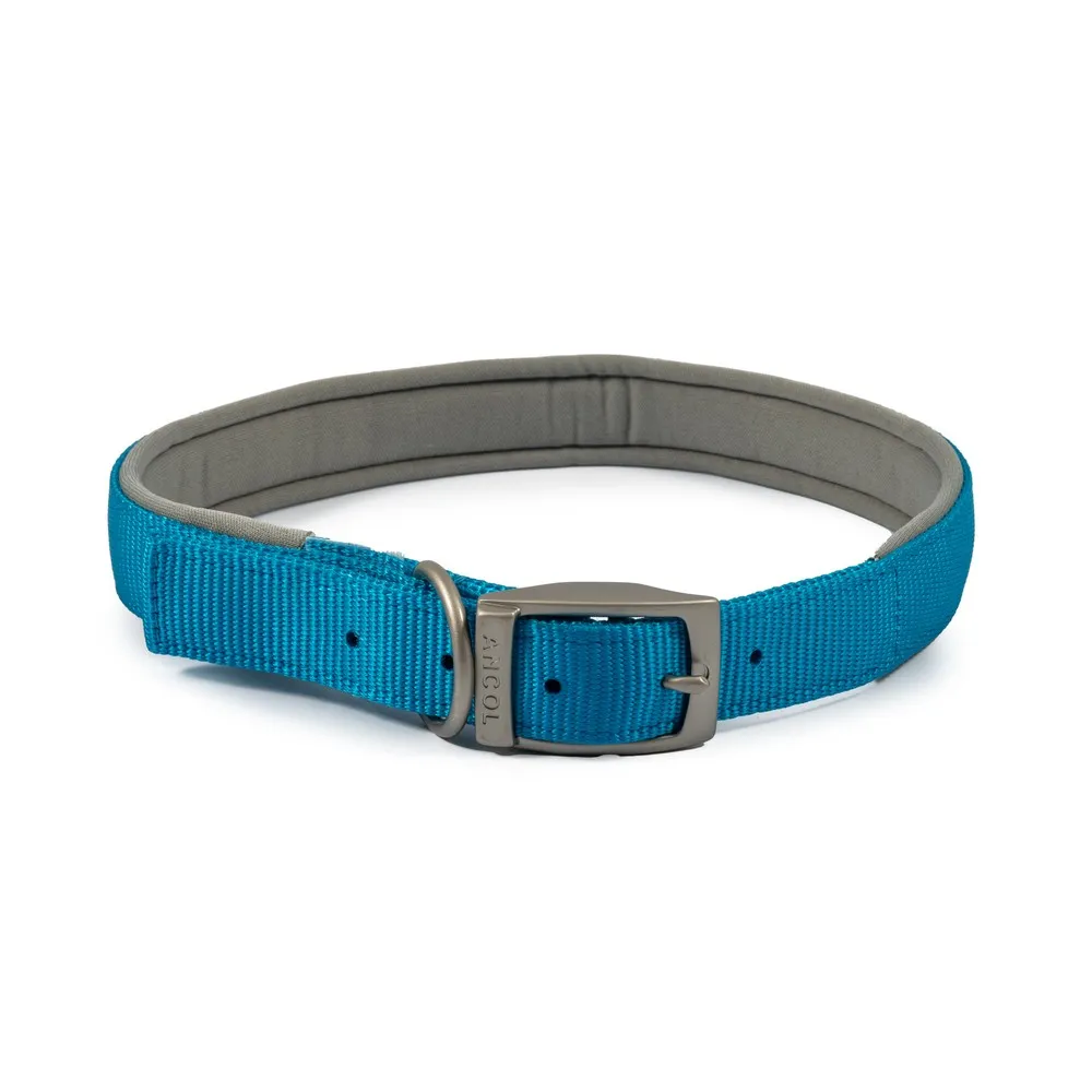 Ancol Viva Padded Nylon Collar Blue 50-59cm Size 7