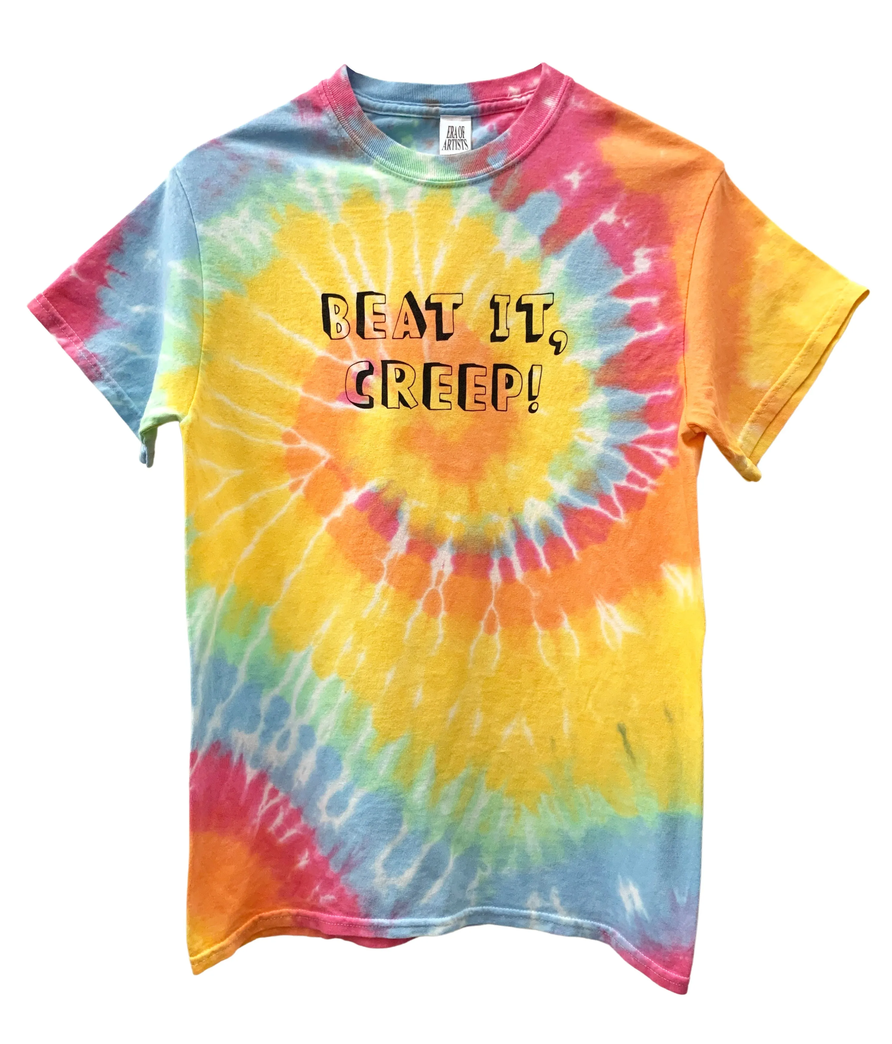 Beat It, Creep! Pastel Rainbow Tie-Dye Unisex Tee