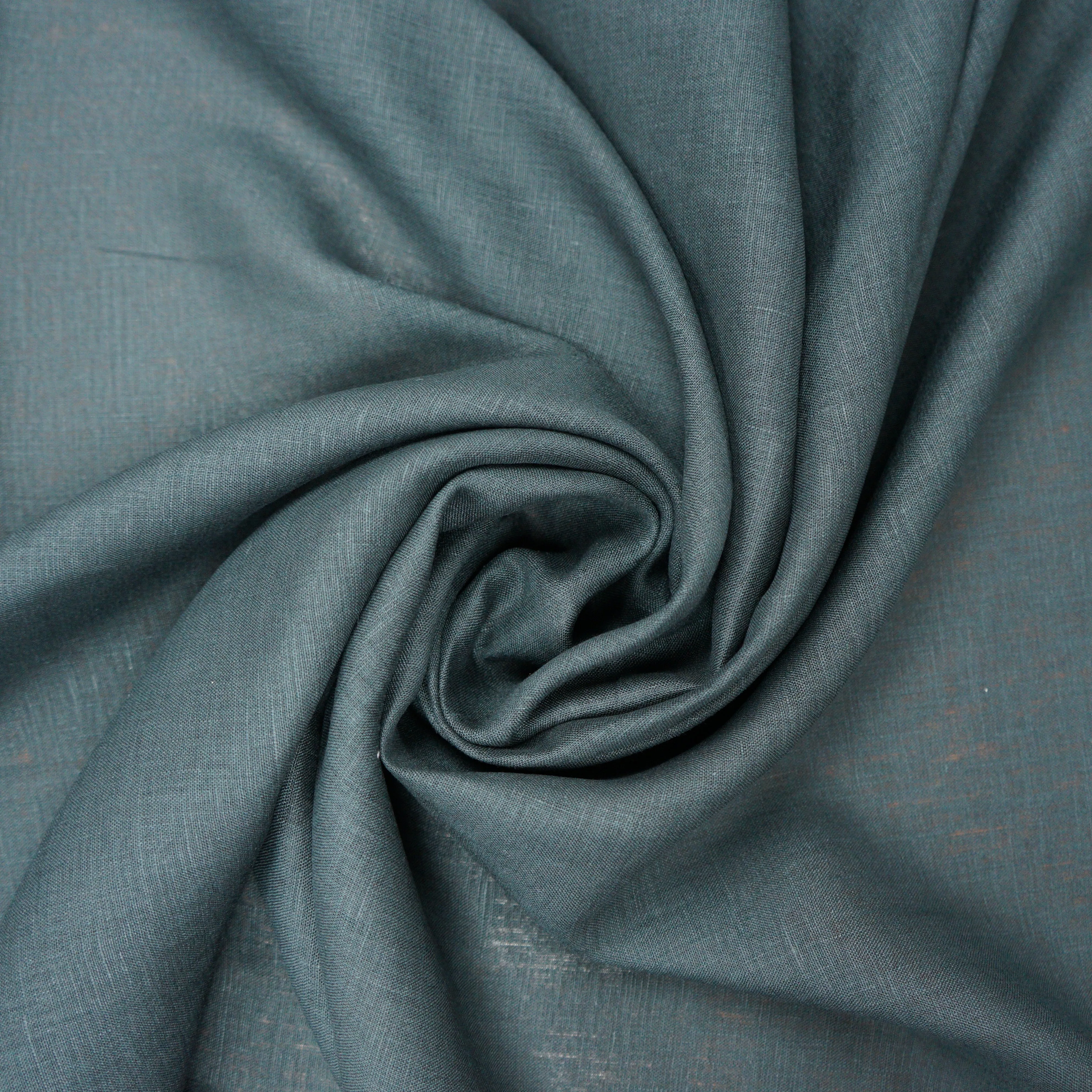 Black Italino Solid Italian Linen Fabric Textile