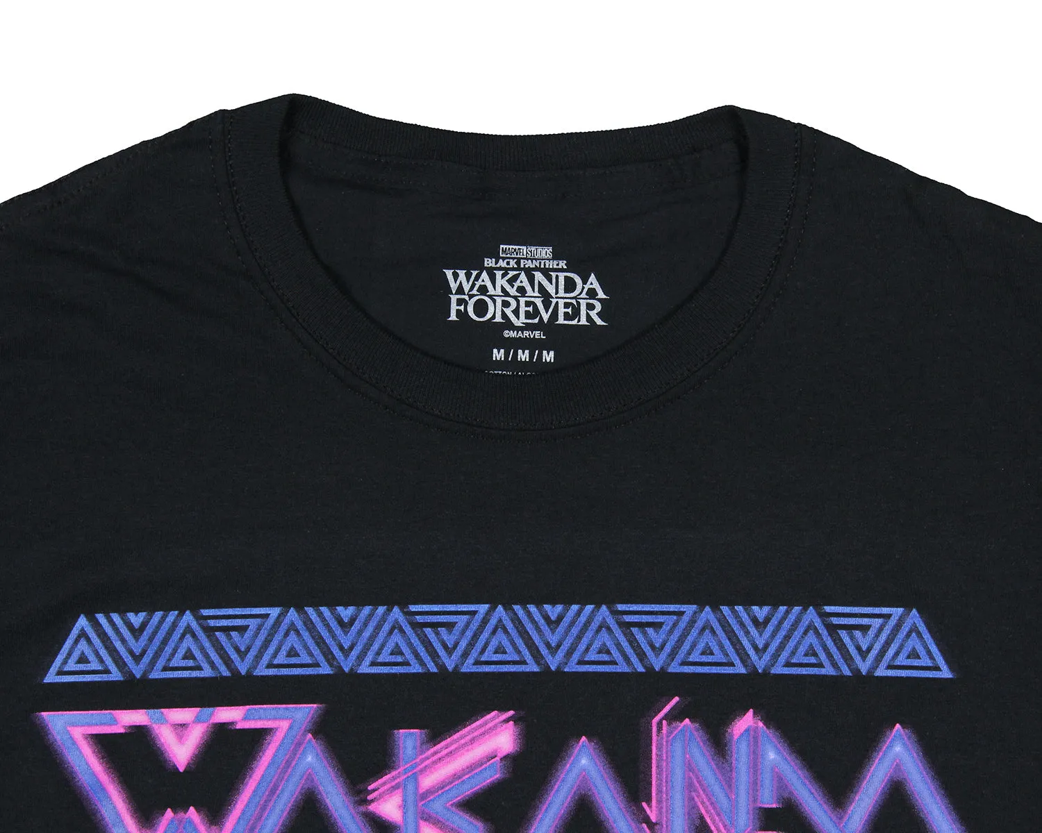 Black Panther Wakanda Forever Men's Neon Logo T-Shirt