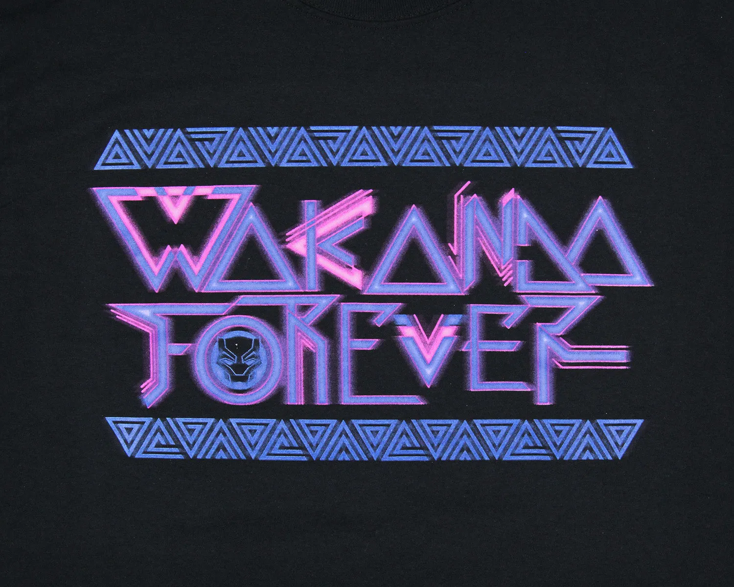 Black Panther Wakanda Forever Men's Neon Logo T-Shirt