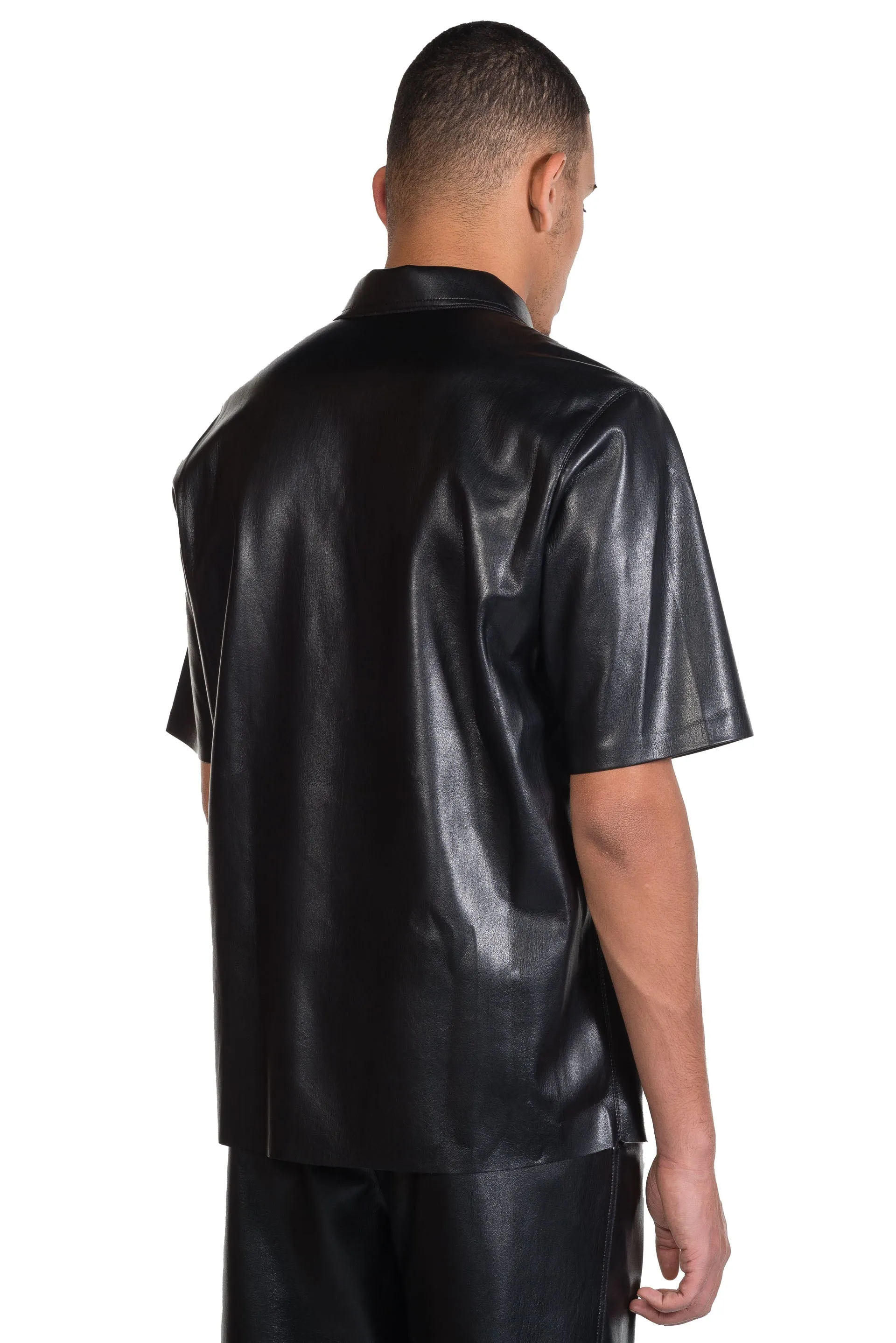 Bodil Vegan Leather Shirt Black