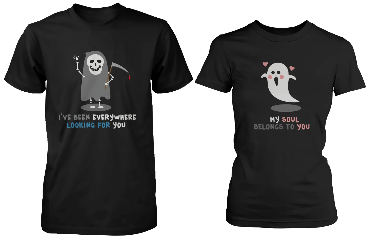 Cute Ghost Lovers Matching Couple Shirts (Set)