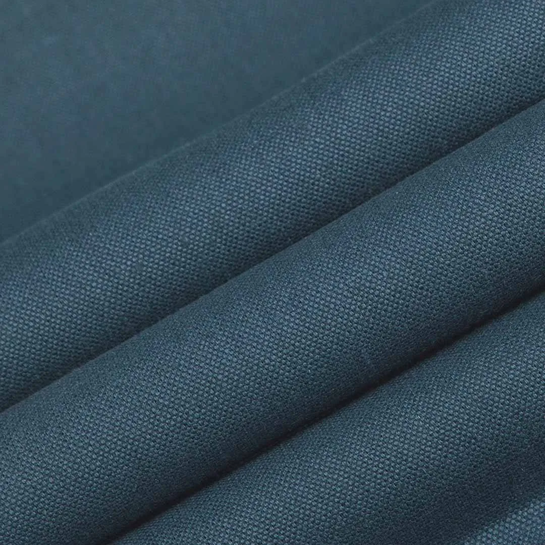 Dakota Indigo Blue Plain Linen Fabric