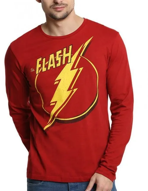 DC Comics Light And Fast Red Full Sleeves Men