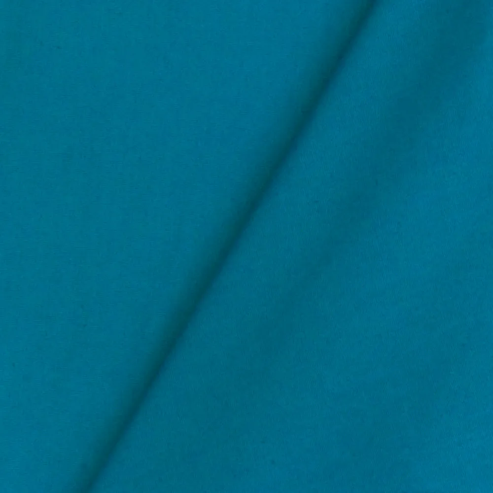 Deep Turquoise Solid Stretch Cotton Poplin Woven Fabric