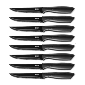 DEIK Steak Knives, Steak Knives Set of 8, Premium Stainless Steel Steak Knife Set, Super Sharp Serrated Steak Knife with Gift Box, BO Oxidation for Anti-rusting and Sharp