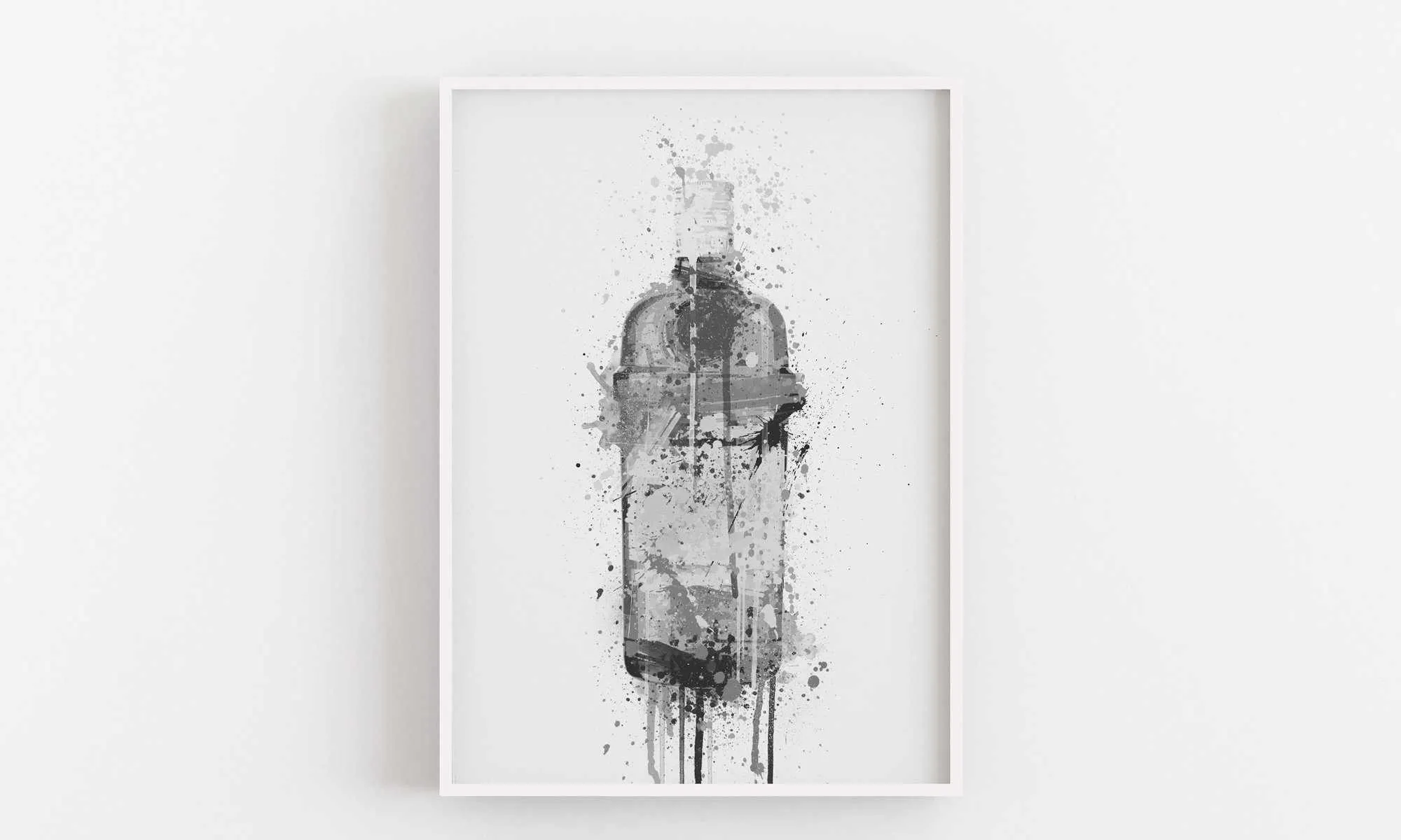 Gin Bottle Wall Art Print 'Emerald' (Grey Edition)