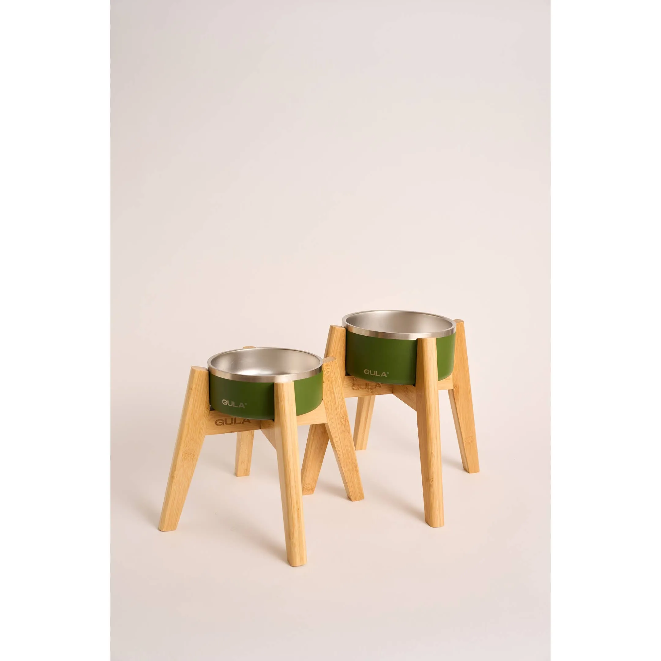 GULA | Bamboo Dog Bowl Stand