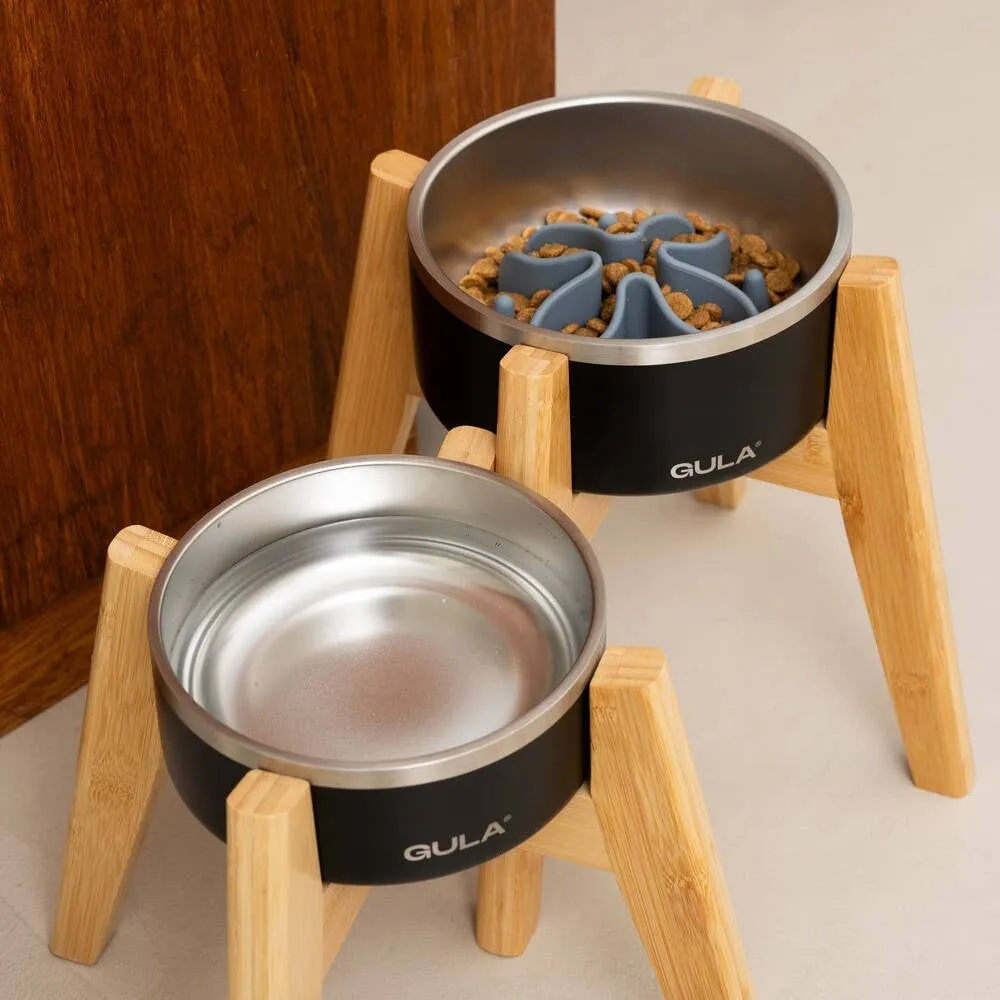 GULA | Bamboo Dog Bowl Stand