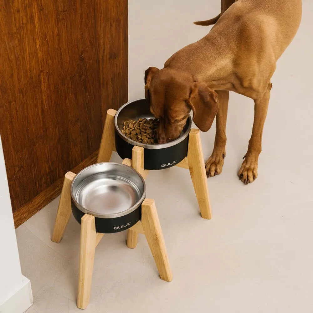 GULA | Bamboo Dog Bowl Stand