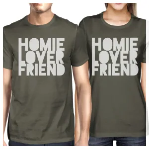 Homie Lover Friend Matching Couple Dark Grey Shirts