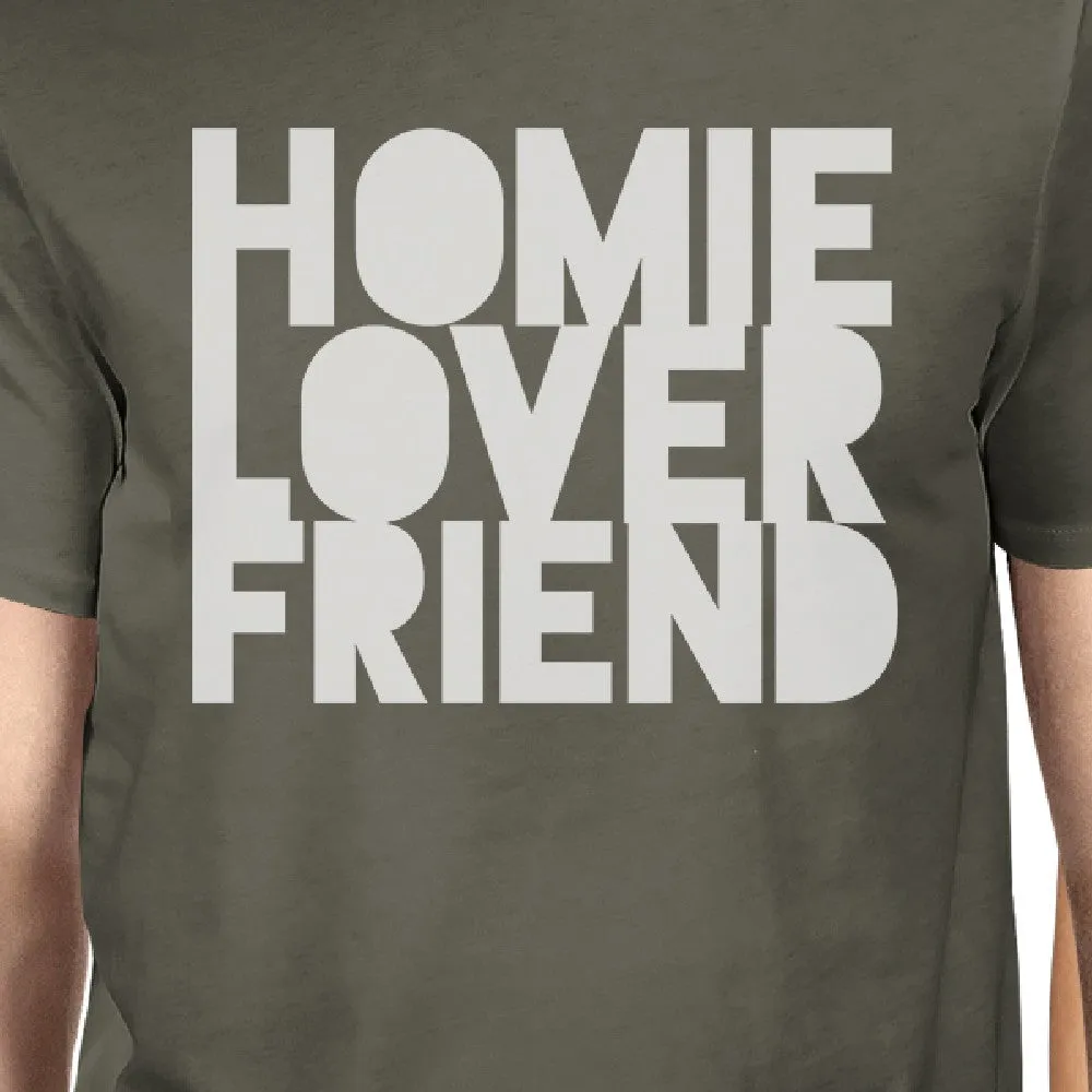 Homie Lover Friend Matching Couple Dark Grey Shirts