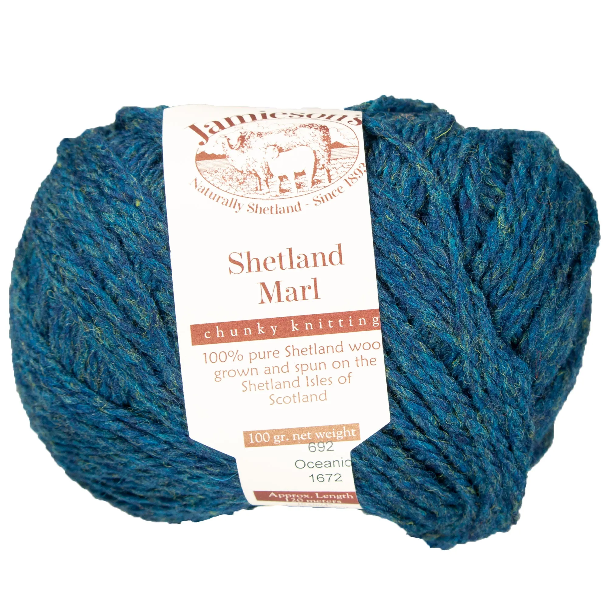 Jamieson's of Shetland Marl Chunky Yarn - 692 Oceanic