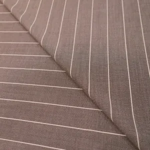 Light Gray Stripe Loro Piana Pecora Nera Wool Fabric