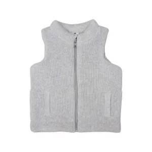 Lined Knit Vest Grey Marle