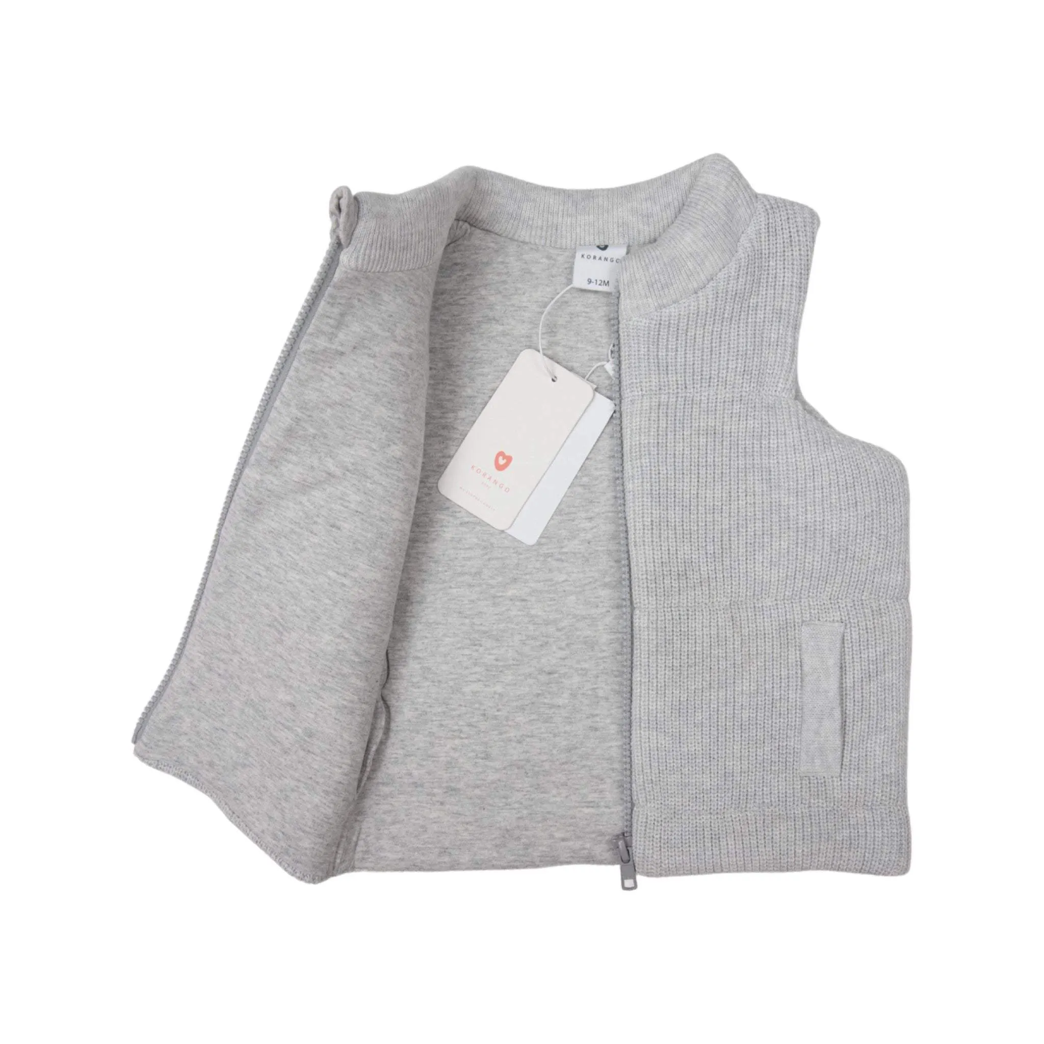 Lined Knit Vest Grey Marle