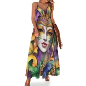 Mardi Gras Spaghetti Strap Ankle-Length Dress Long dress