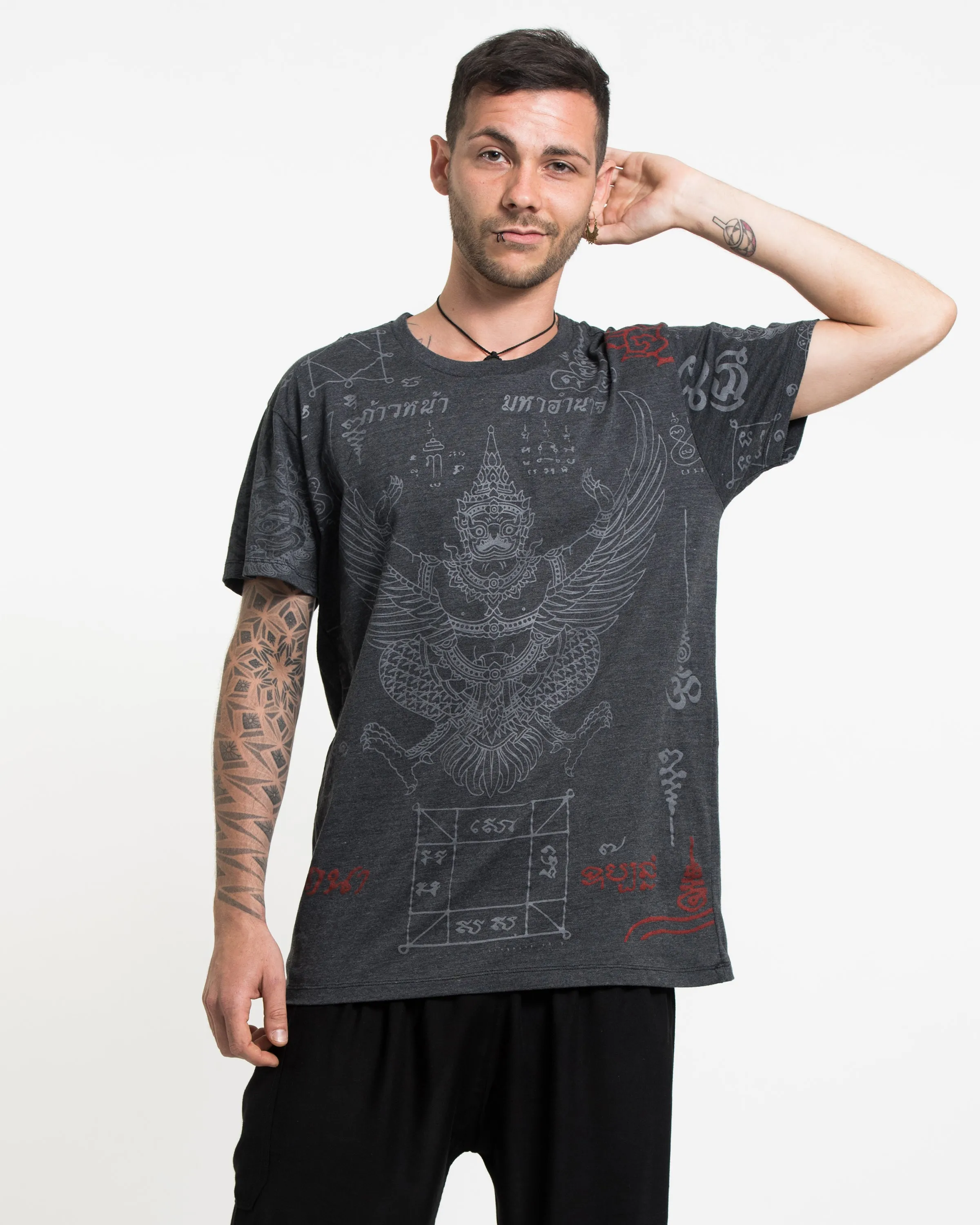 Mens Garuda Tattoo T-Shirt in Black