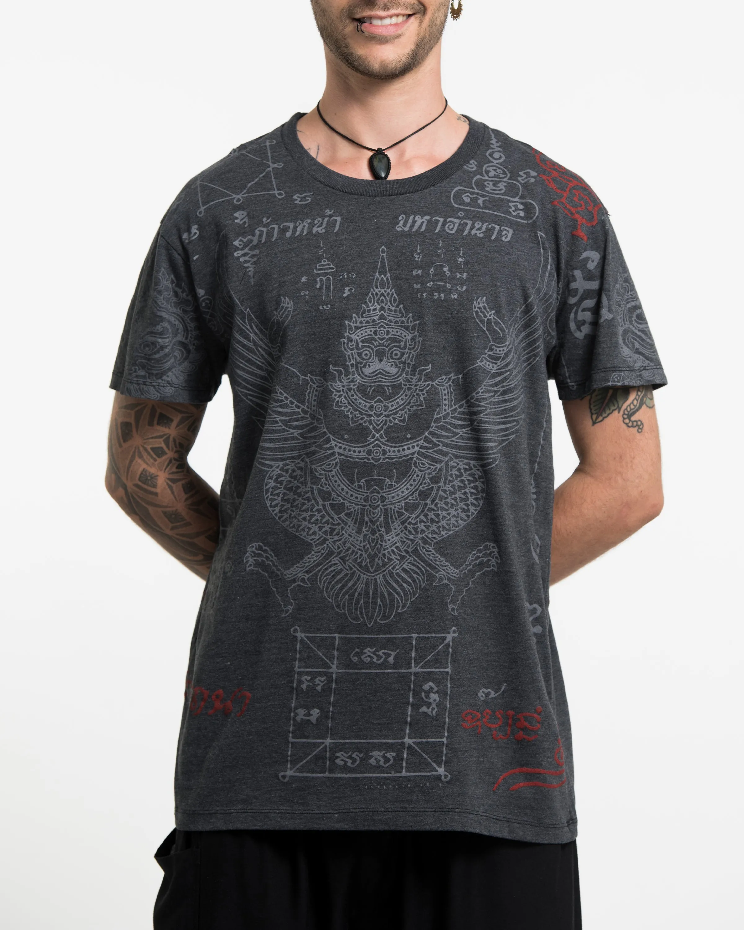 Mens Garuda Tattoo T-Shirt in Black