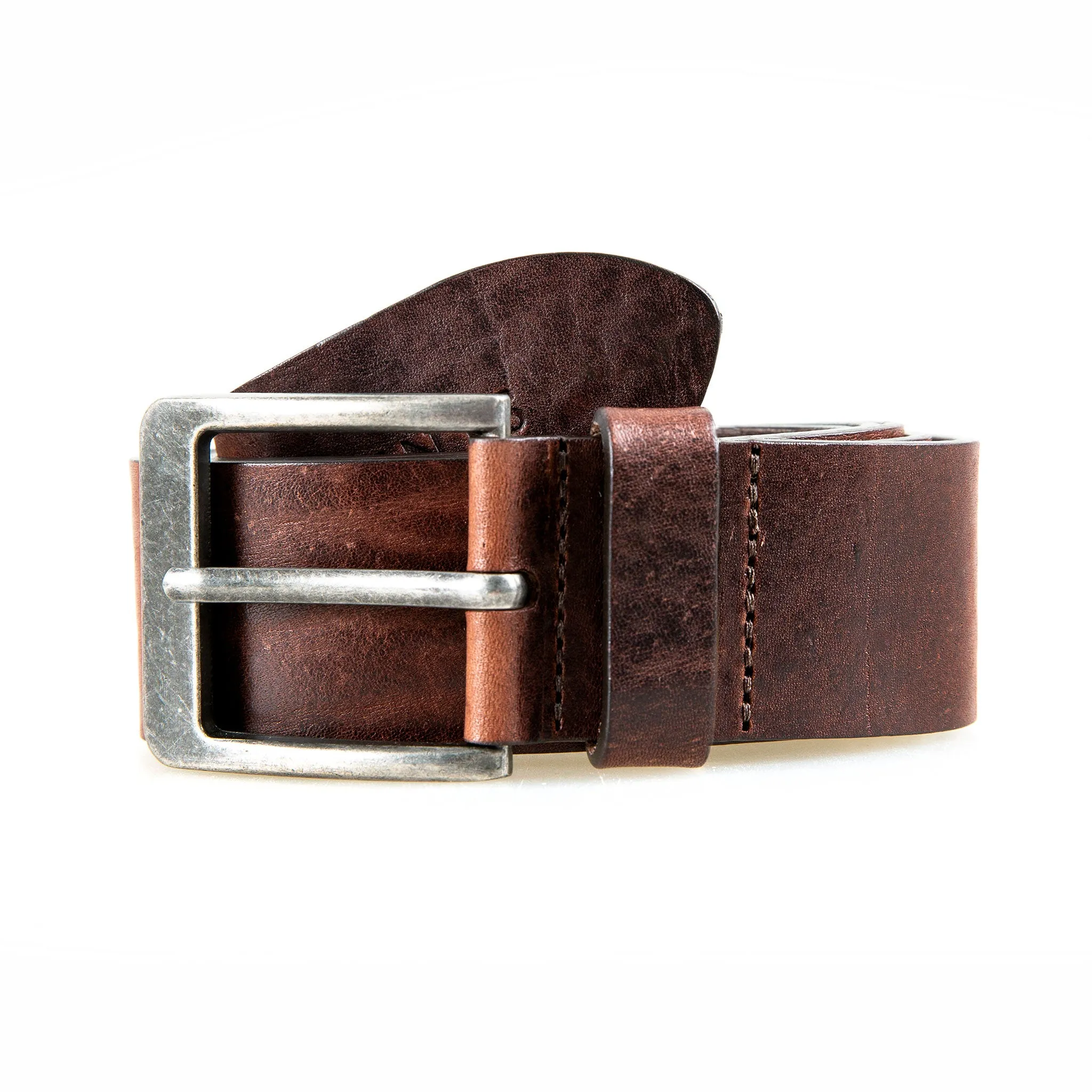 Men’s Heritage Full-Grain Leather Belt with Antique Pewter Buckle