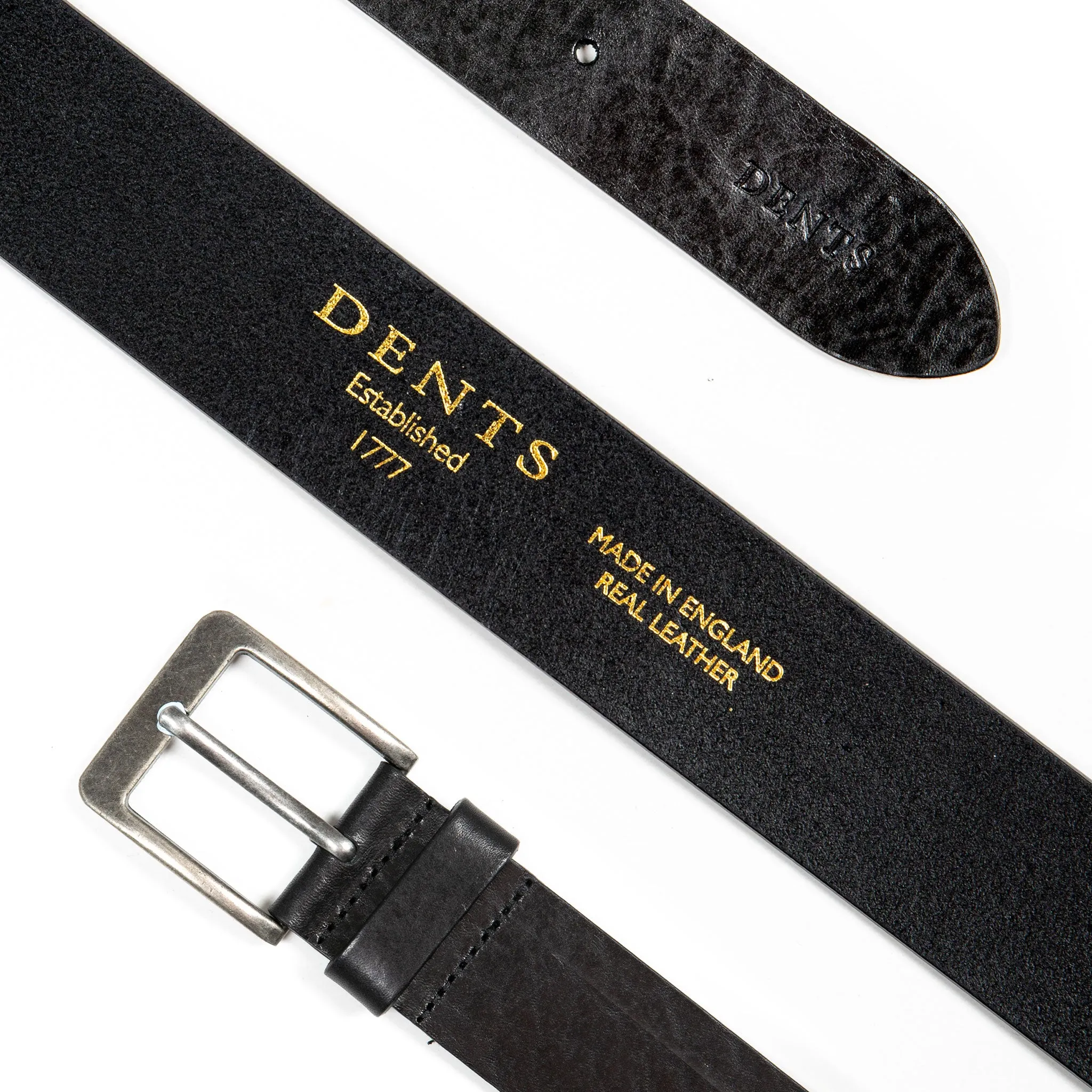 Men’s Heritage Full-Grain Leather Belt with Antique Pewter Buckle