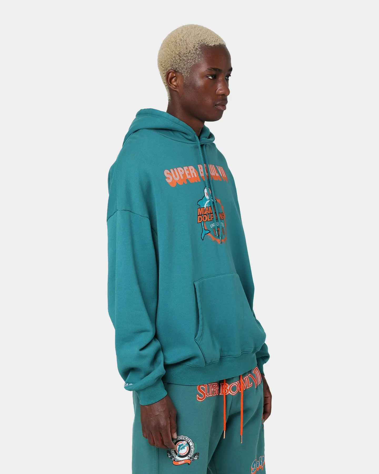 Mitchell & Ness Miami Dolphins Superbowl Champions Hoodie Faded Teal