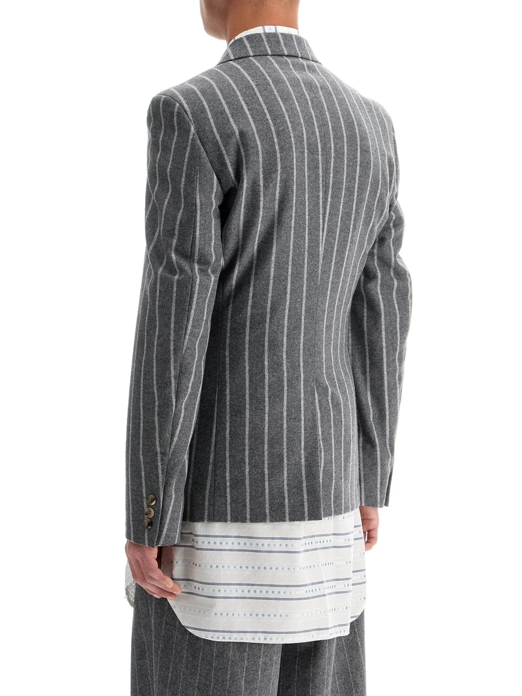 Pinstripe Wool Blazer