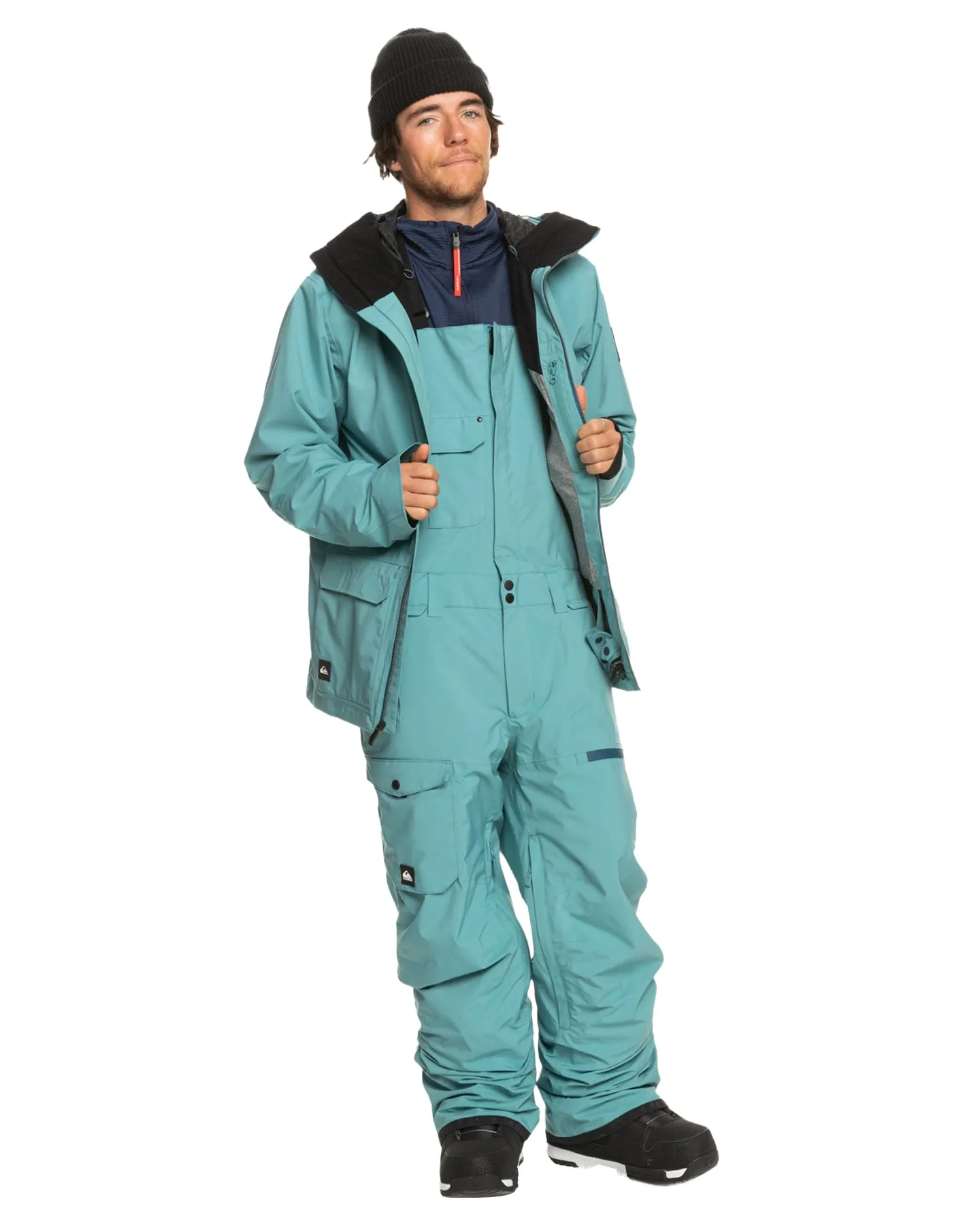 Quiksilver Men's Utility Technical Snow Bib Pants - Brittany Blue