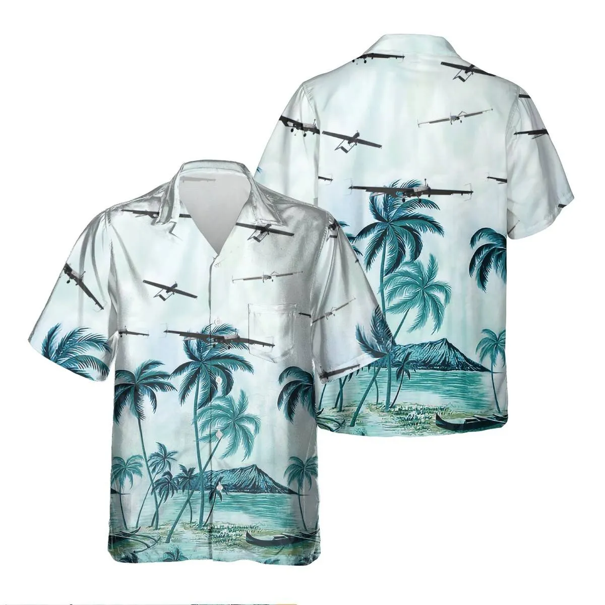 RQ-7 Shadow RQ7 Hawaiian Shirt, Hawaiian Shirt for Men Dad Veteran, Patriot Day, Aircraft Shirt