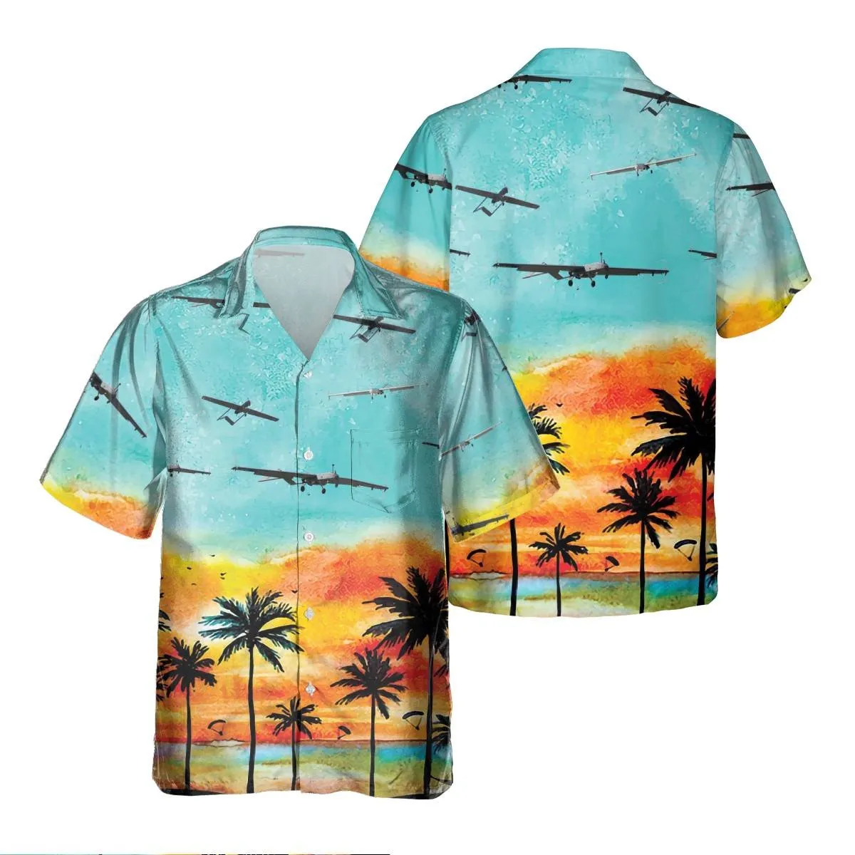 RQ-7 Shadow RQ7 Hawaiian Shirt, Hawaiian Shirt for Men Dad Veteran, Patriot Day, Aircraft Shirt