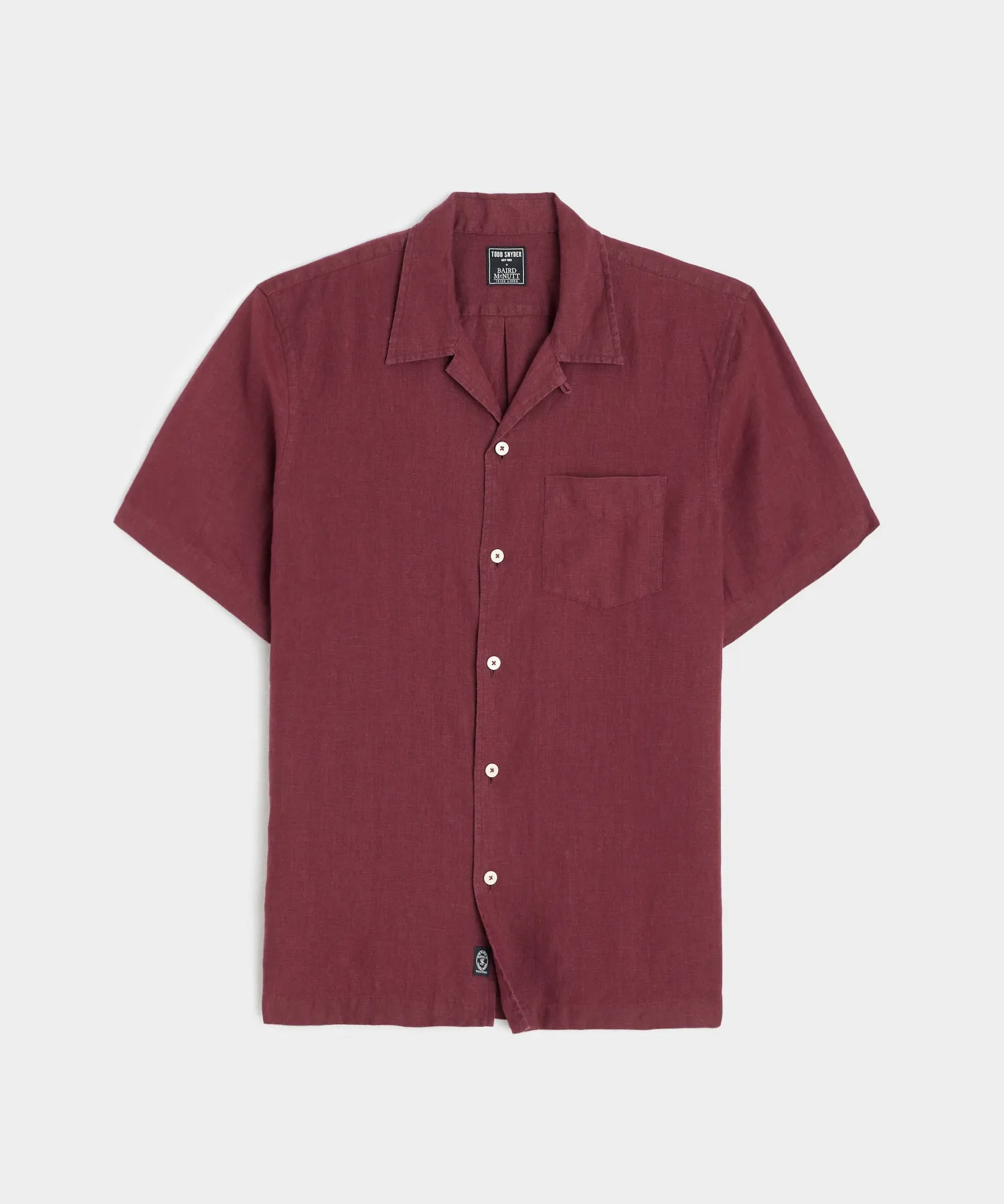 Sea Soft Irish Linen Camp Collar Shirt in Vintage Plum