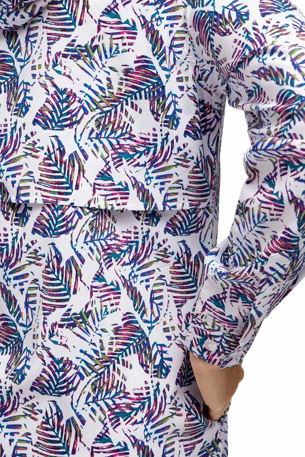 Women's Iztapa Beach Shirt | Magnolia Pink Beach Leaves