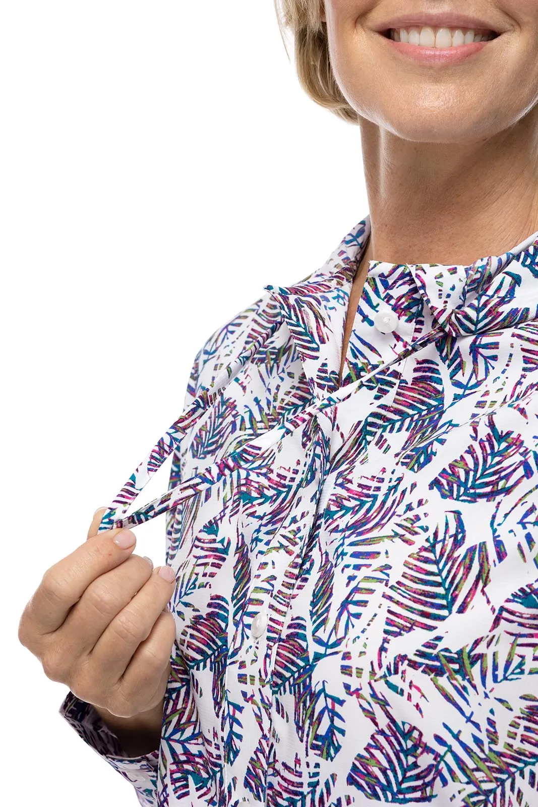 Women's Iztapa Beach Shirt | Magnolia Pink Beach Leaves