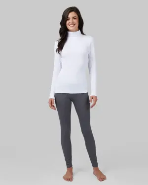 Women's Midweight Rib Base Layer Turtleneck - White